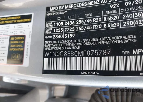 2021 Mercedes-Benz Glc 300 4Matic Suv z USA, uszkodzony, nr VIN W1N0G8EB0MF875787